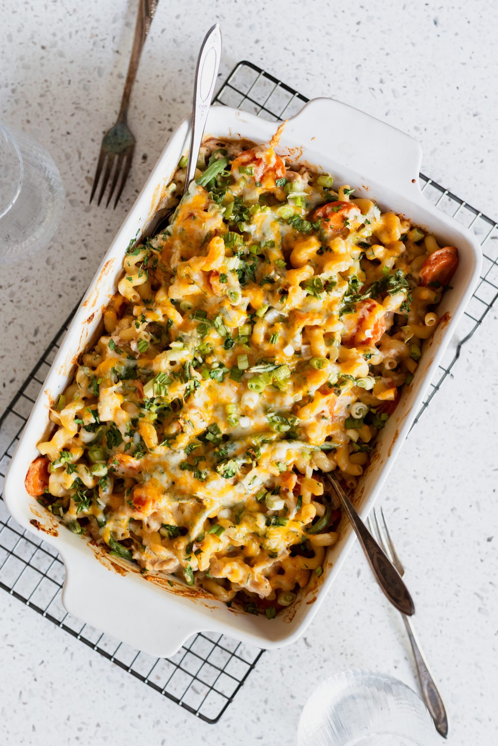 pâtes au poulet effiloché